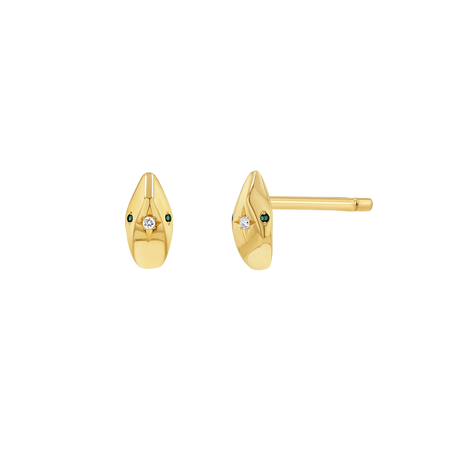 Serpentine Stud Earrings - Lotus Diamond