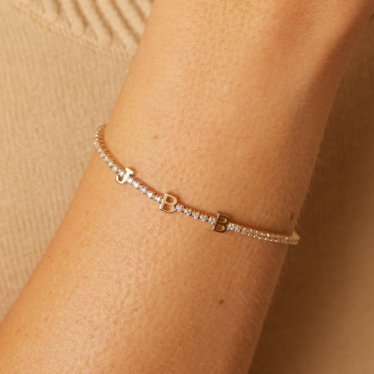 Signature Diamond Letter Tennis Bracelet - Lotus Diamond