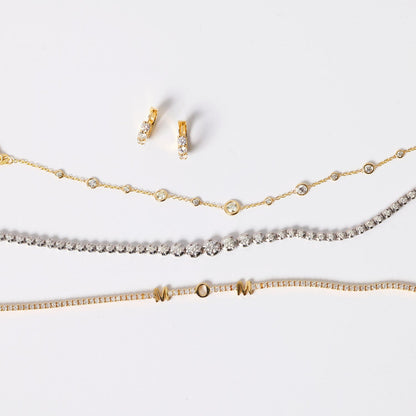 Signature Diamond Letter Tennis Bracelet - Lotus Diamond