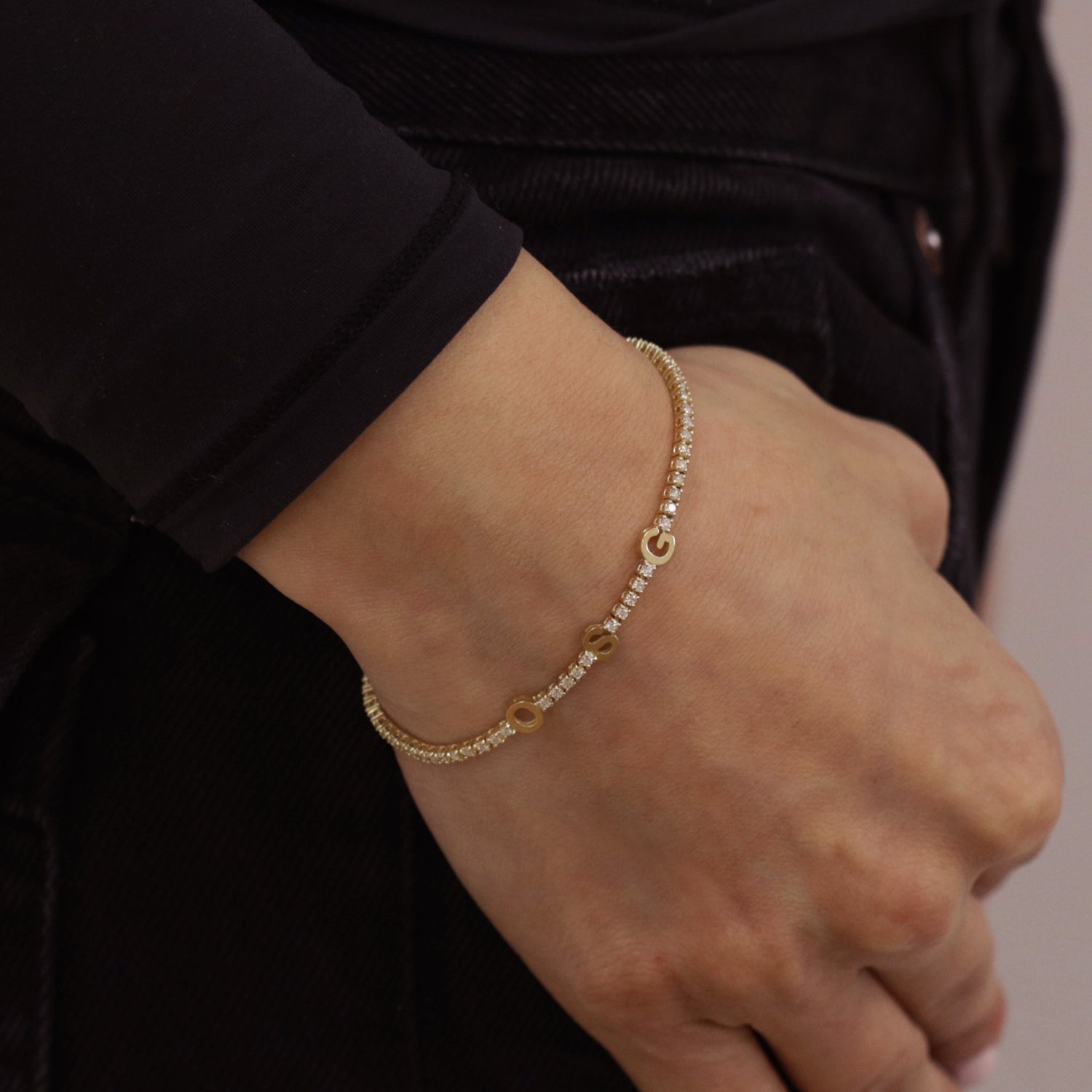 Signature Diamond Letter Tennis Bracelet - Lotus Diamond