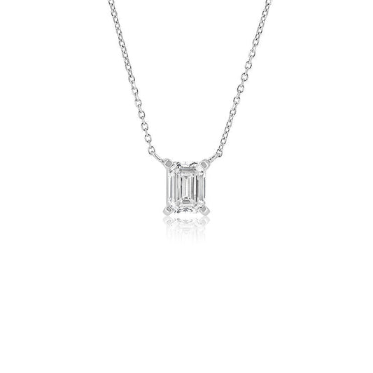 Simple rectangular sling tip 18K diamond Pendant - Lotus Diamond