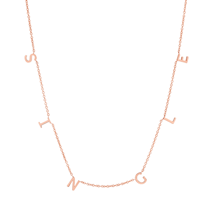 "SINGLE" Spaced Letter Necklace - Lotus Diamond