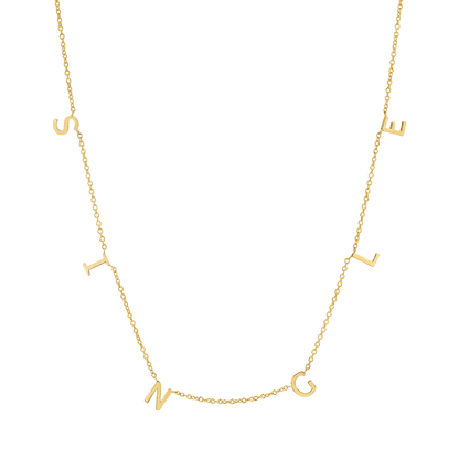 "SINGLE" Spaced Letter Necklace - Lotus Diamond