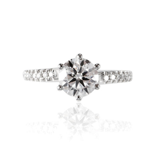 Six Claw Diamond 18K Ring Setting Lotus Diamond