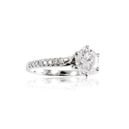 Six Claw Diamond 18K Ring Setting Lotus Diamond