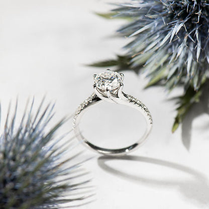 Six Claw Diamond 18K Ring Setting Lotus Diamond