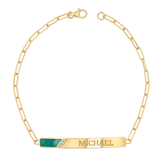 Slash Engravable Bracelet with Diamond Accents - Lotus Diamond