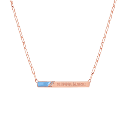 Slash Engravable Necklace with Diamond Accents - Lotus Diamond