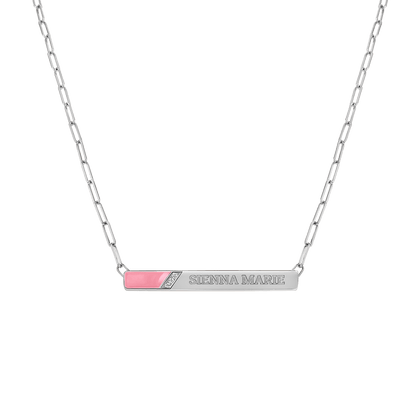 Slash Engravable Necklace with Diamond Accents - Lotus Diamond