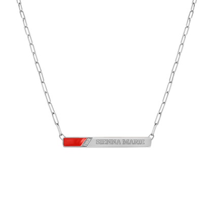 Slash Engravable Necklace with Diamond Accents - Lotus Diamond