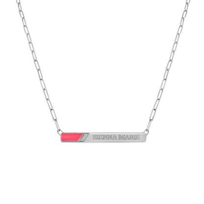 Slash Engravable Necklace with Diamond Accents - Lotus Diamond