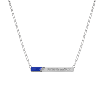 Slash Engravable Necklace with Diamond Accents - Lotus Diamond