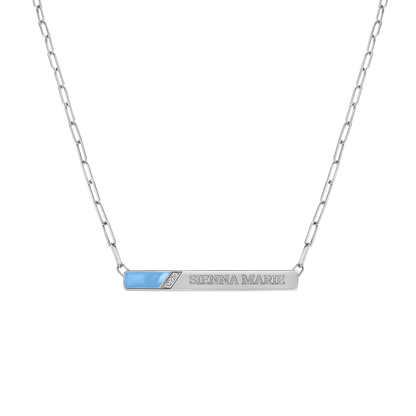 Slash Engravable Necklace with Diamond Accents - Lotus Diamond