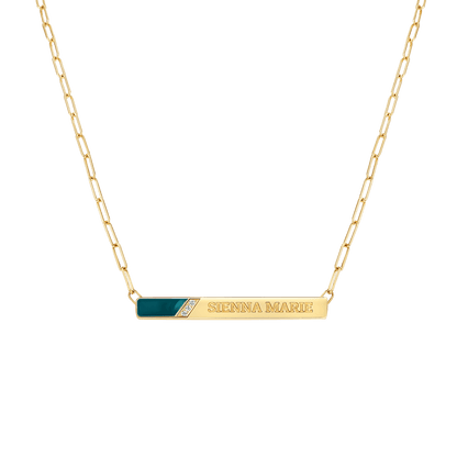 Slash Engravable Necklace with Diamond Accents - Lotus Diamond