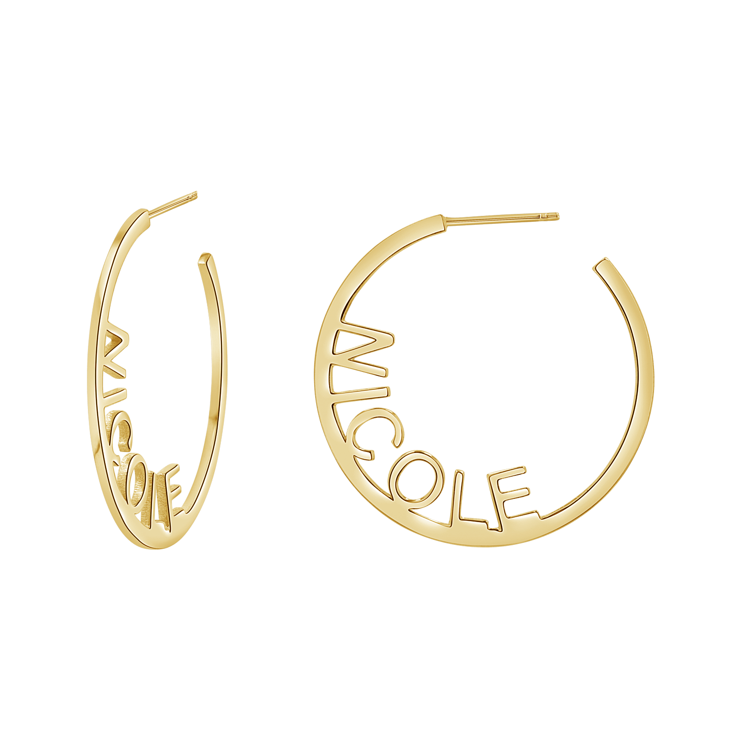 Small Block Name Hoops - Lotus Diamond