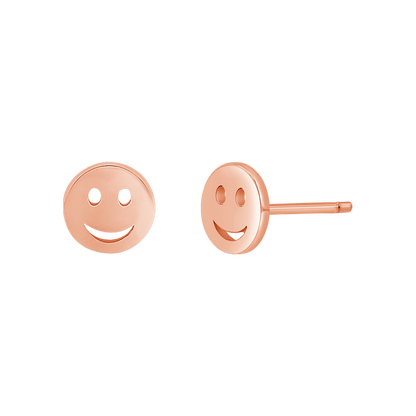 Smiley Face Stud Earrings - Lotus Diamond