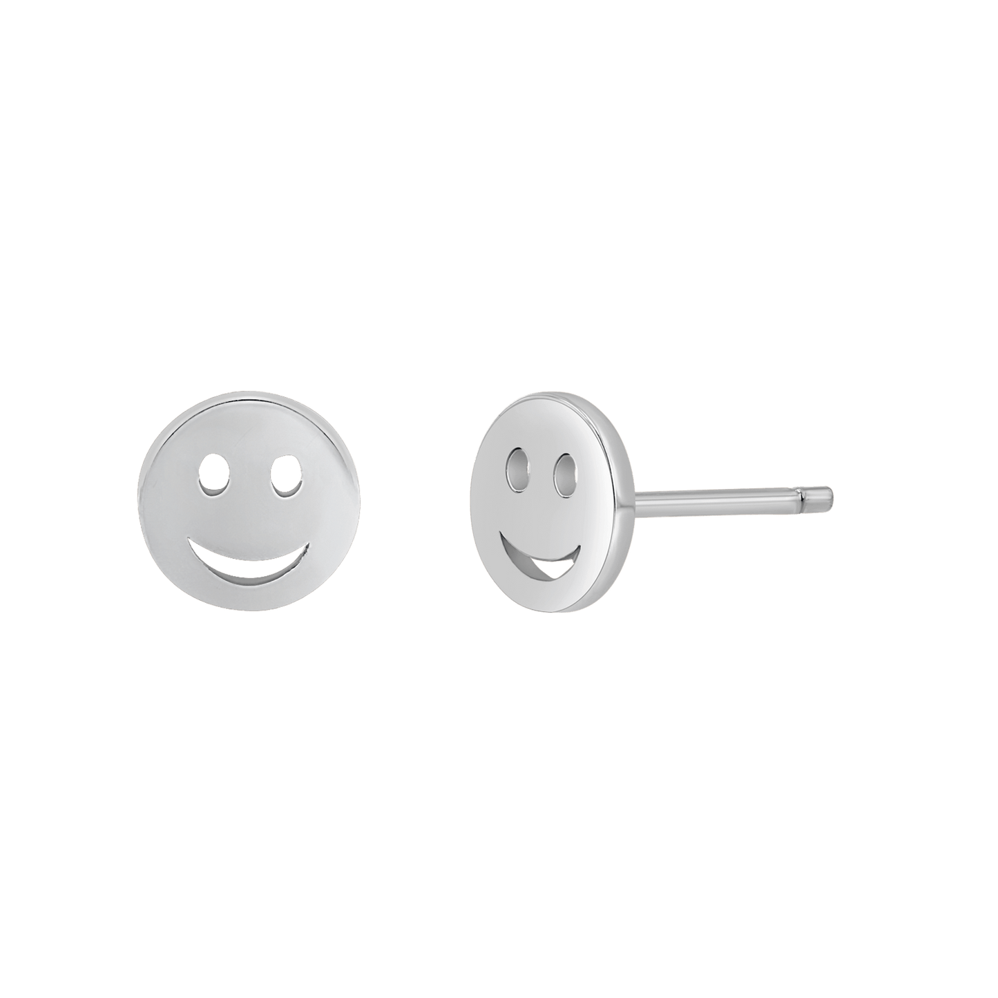 Smiley Face Stud Earrings - Lotus Diamond