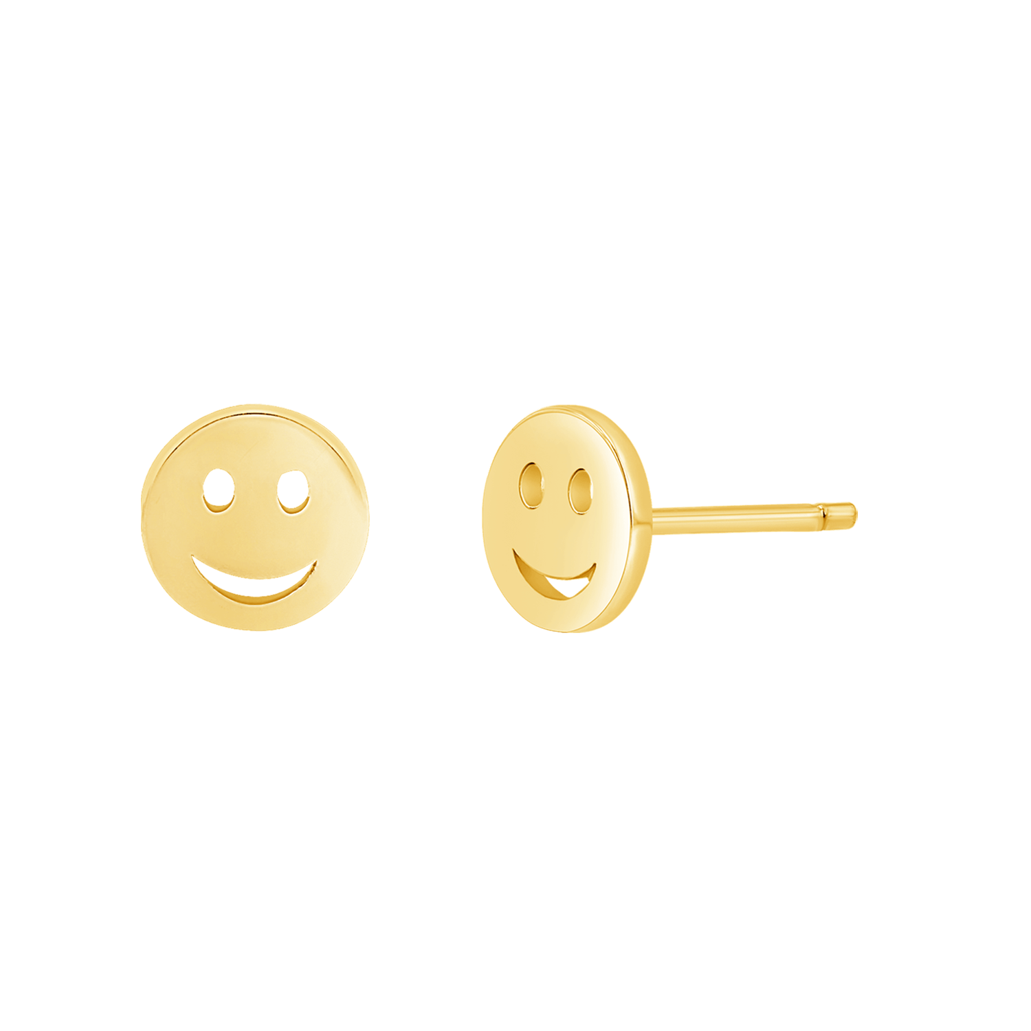 Smiley Face Stud Earrings - Lotus Diamond