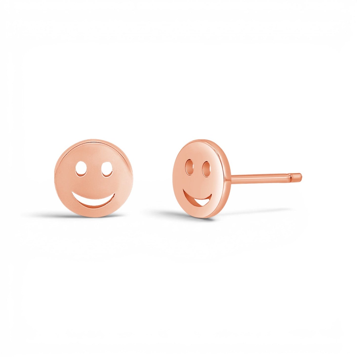 Smiley Face Stud Earrings - Lotus Diamond