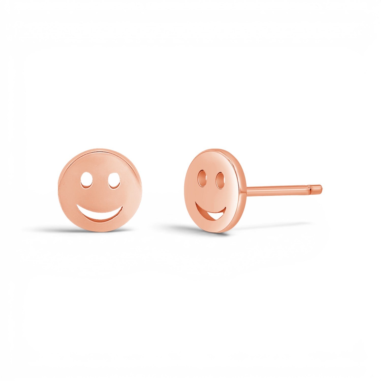Smiley Face Stud Earrings - Lotus Diamond
