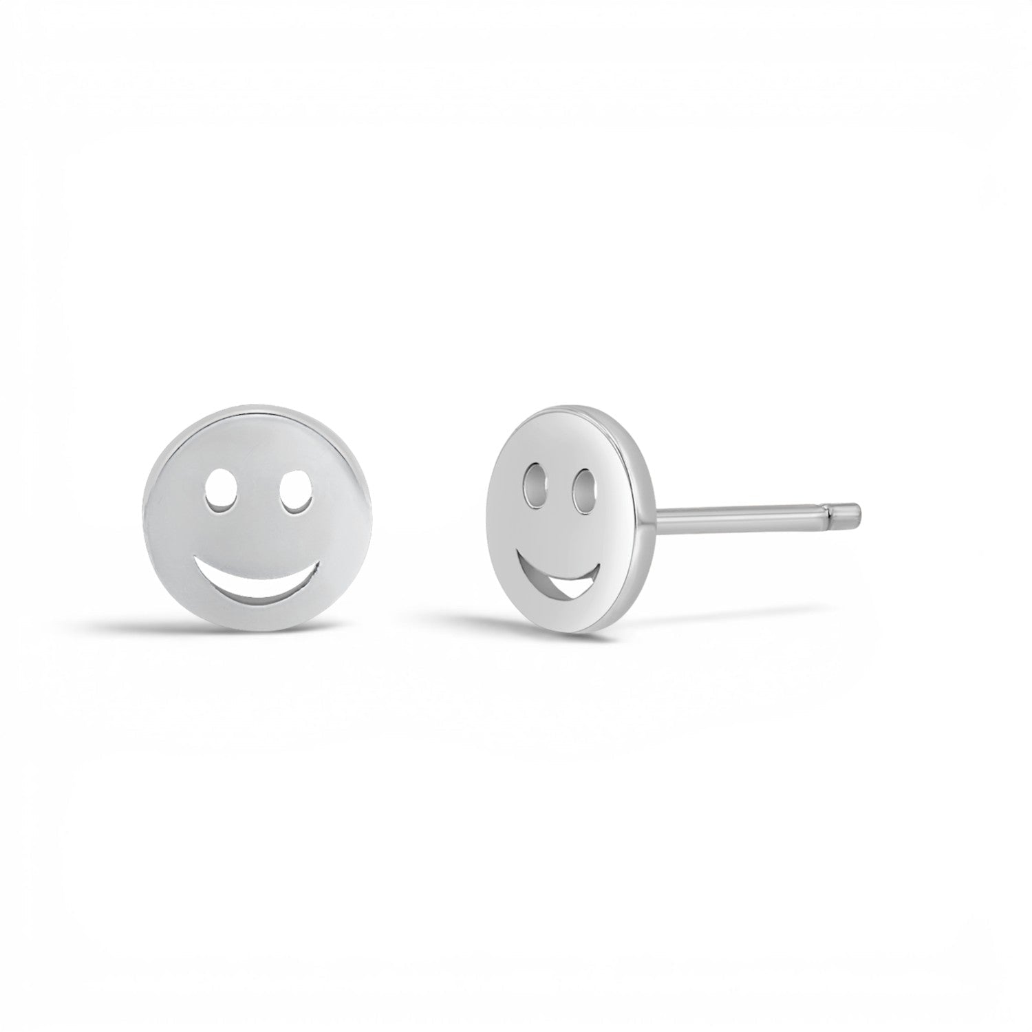 Smiley Face Stud Earrings - Lotus Diamond