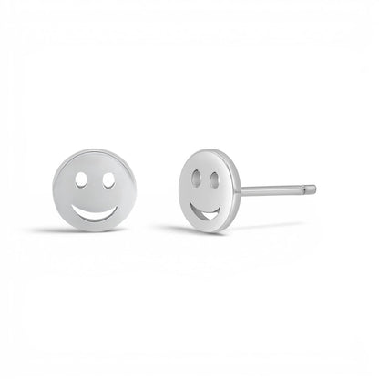 Smiley Face Stud Earrings - Lotus Diamond