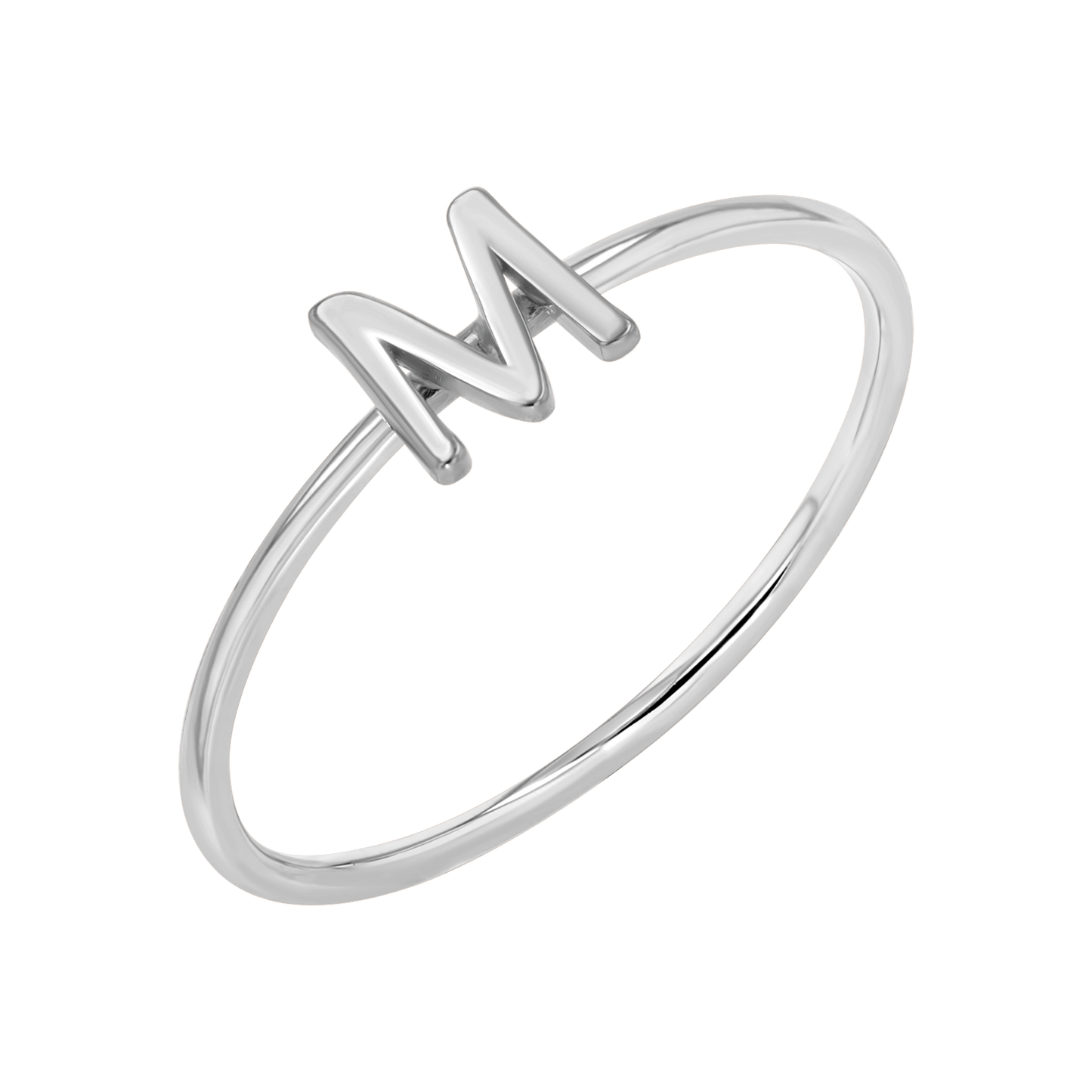 Solid Initial Letter Ring - Lotus Diamond