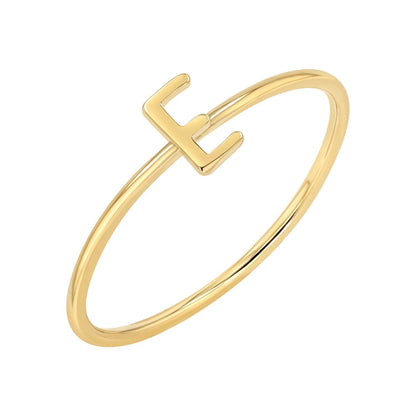 Solid Initial Letter Ring - Lotus Diamond