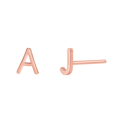 Solid Letter Studs - Lotus Diamond