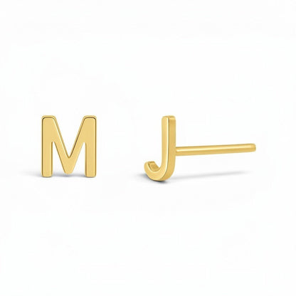 Solid Letter Studs - Lotus Diamond