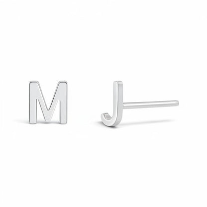 Solid Letter Studs - Lotus Diamond