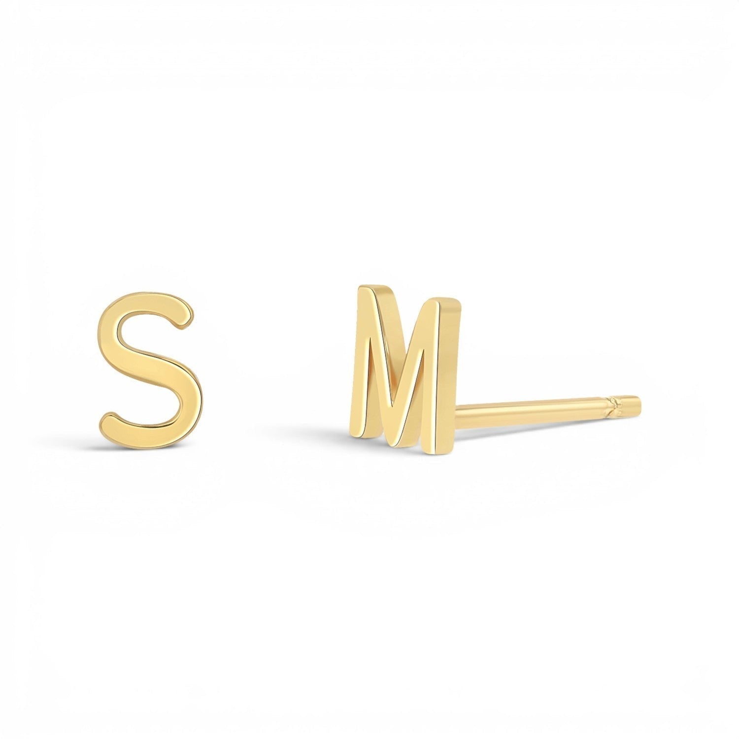 Solid Letter Studs - Lotus Diamond
