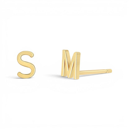 Solid Letter Studs - Lotus Diamond