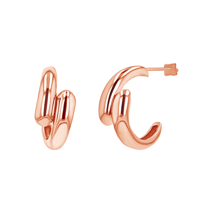 Solid Rendezvous Hoop Earrings - Lotus Diamond
