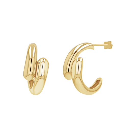 Solid Rendezvous Hoop Earrings - Lotus Diamond
