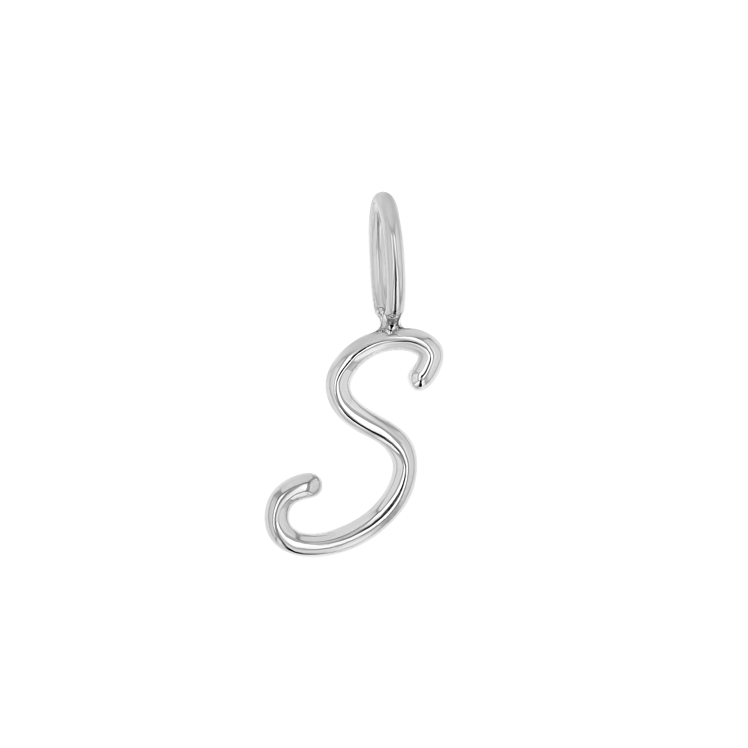 Solid Script Letter Charm - Lotus Diamond