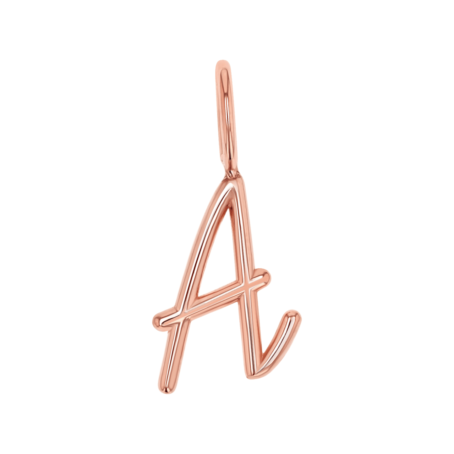 Solid Script Letter Charm - Lotus Diamond