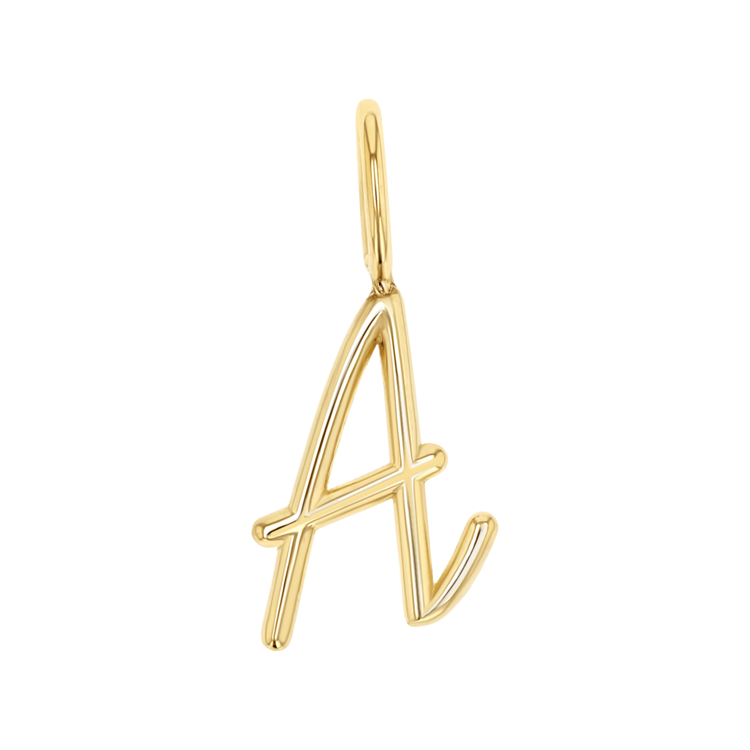 Solid Script Letter Charm - Lotus Diamond