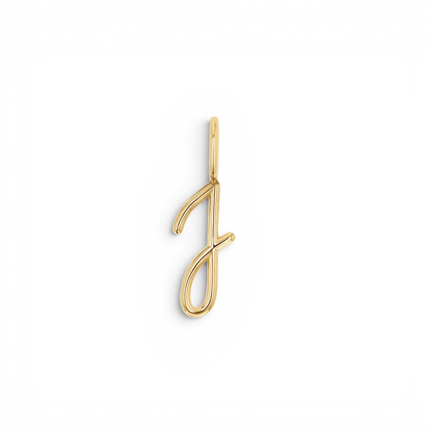 Solid Script Letter Charm - Lotus Diamond