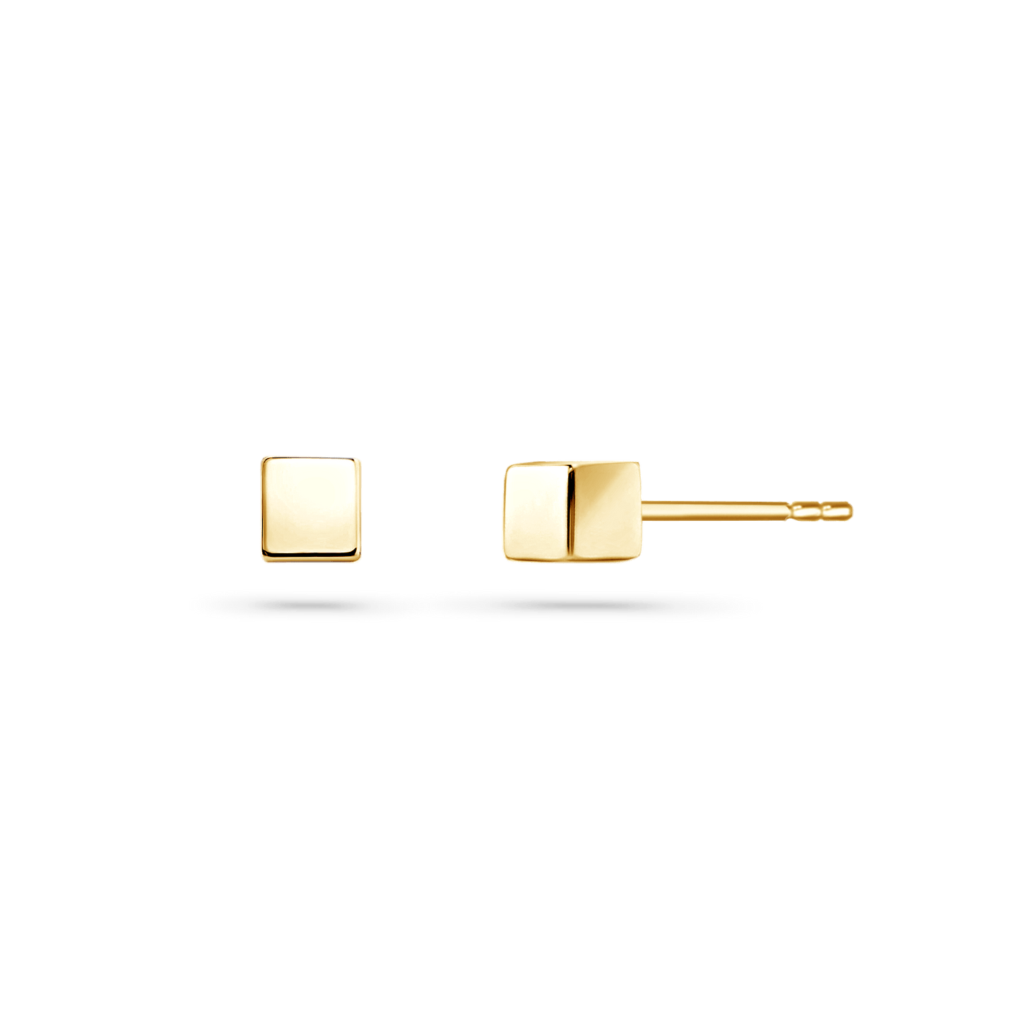 Square Block Stud Earrings - Lotus Diamond