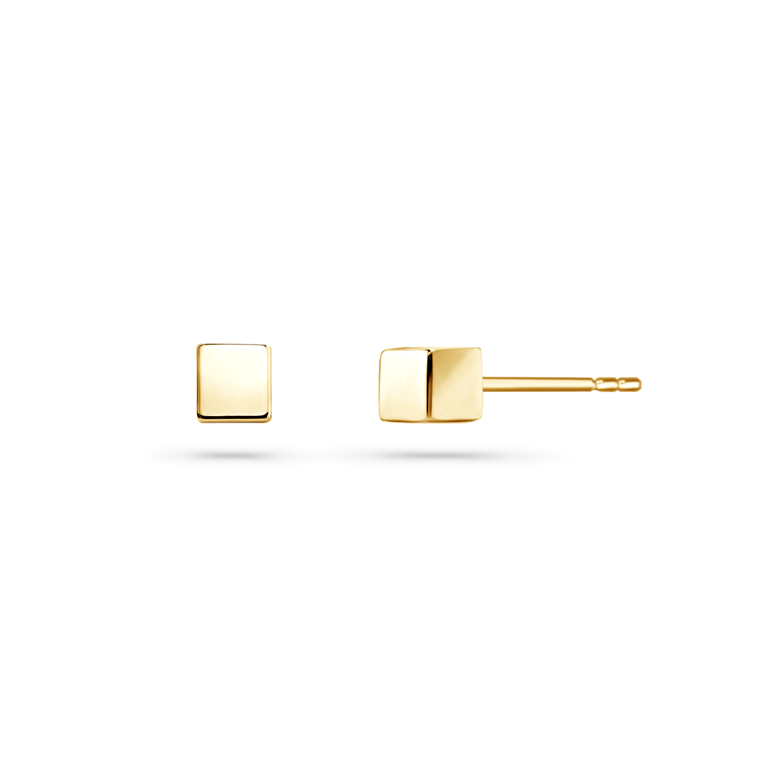 Square Block Stud Earrings - Lotus Diamond