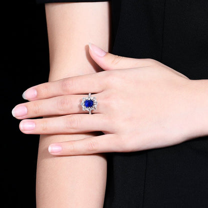 Sri Lanka Natural Royal Blue Ring/Pendant - Style A - Lotus Diamond