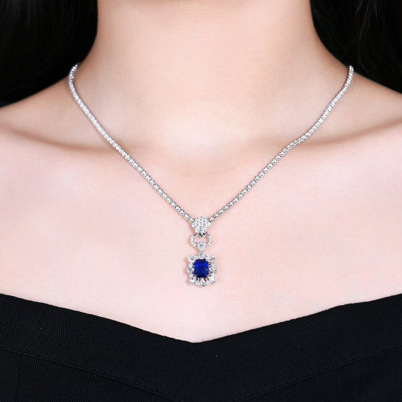 Sri Lanka Natural Royal Blue Ring/Pendant - Style A - Lotus Diamond