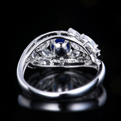 Sri Lanka natural Royal blue Royal Blue sapphire ring - Lotus Diamond