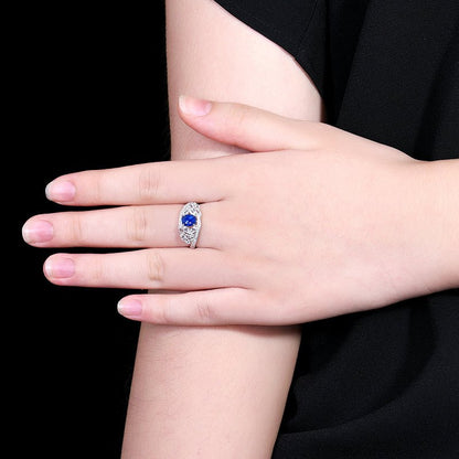 Sri Lanka natural Royal blue Royal Blue sapphire ring - Lotus Diamond