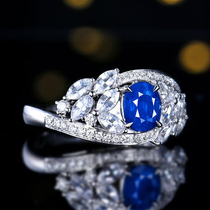 Sri Lanka natural Royal blue Royal Blue sapphire ring - Lotus Diamond