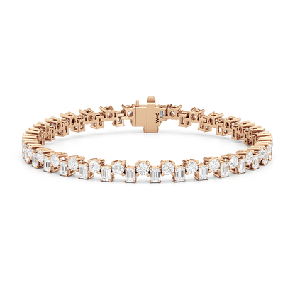 Staggered Tennis Bracelet - Lotus Diamond