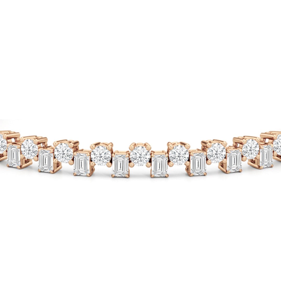 Staggered Tennis Bracelet - Lotus Diamond