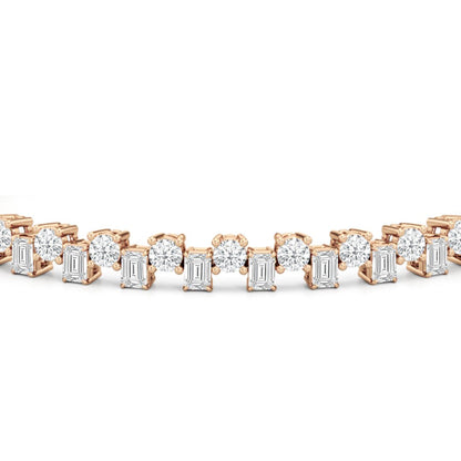 Staggered Tennis Bracelet - Lotus Diamond