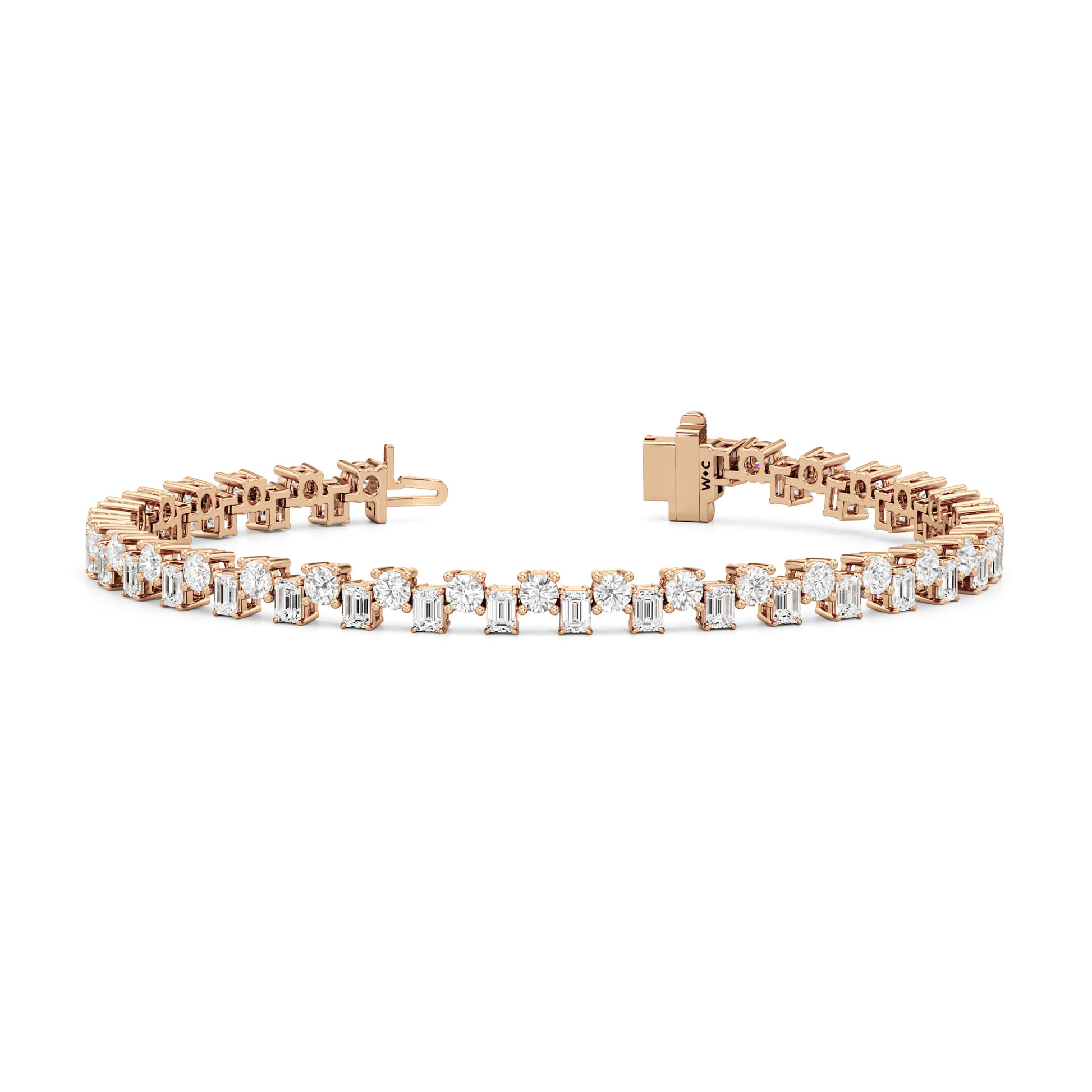 Staggered Tennis Bracelet - Lotus Diamond
